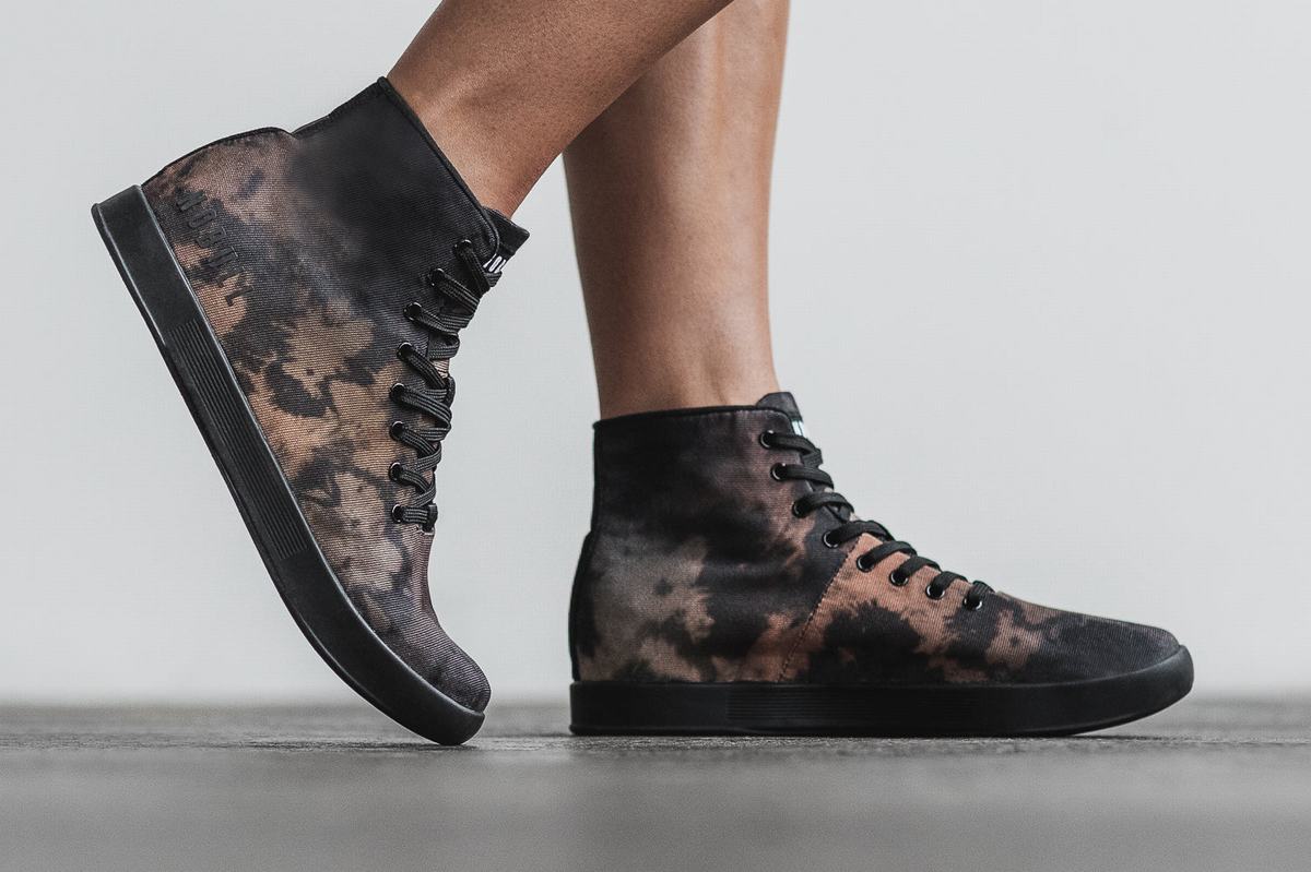 Nobull High-Top Tie-Dye Canvas Women's Trainers Brown | Australia (SN3640)
